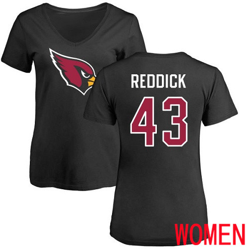 Arizona Cardinals Black Women Haason Reddick Name And Number Logo NFL Football #43 T Shirt